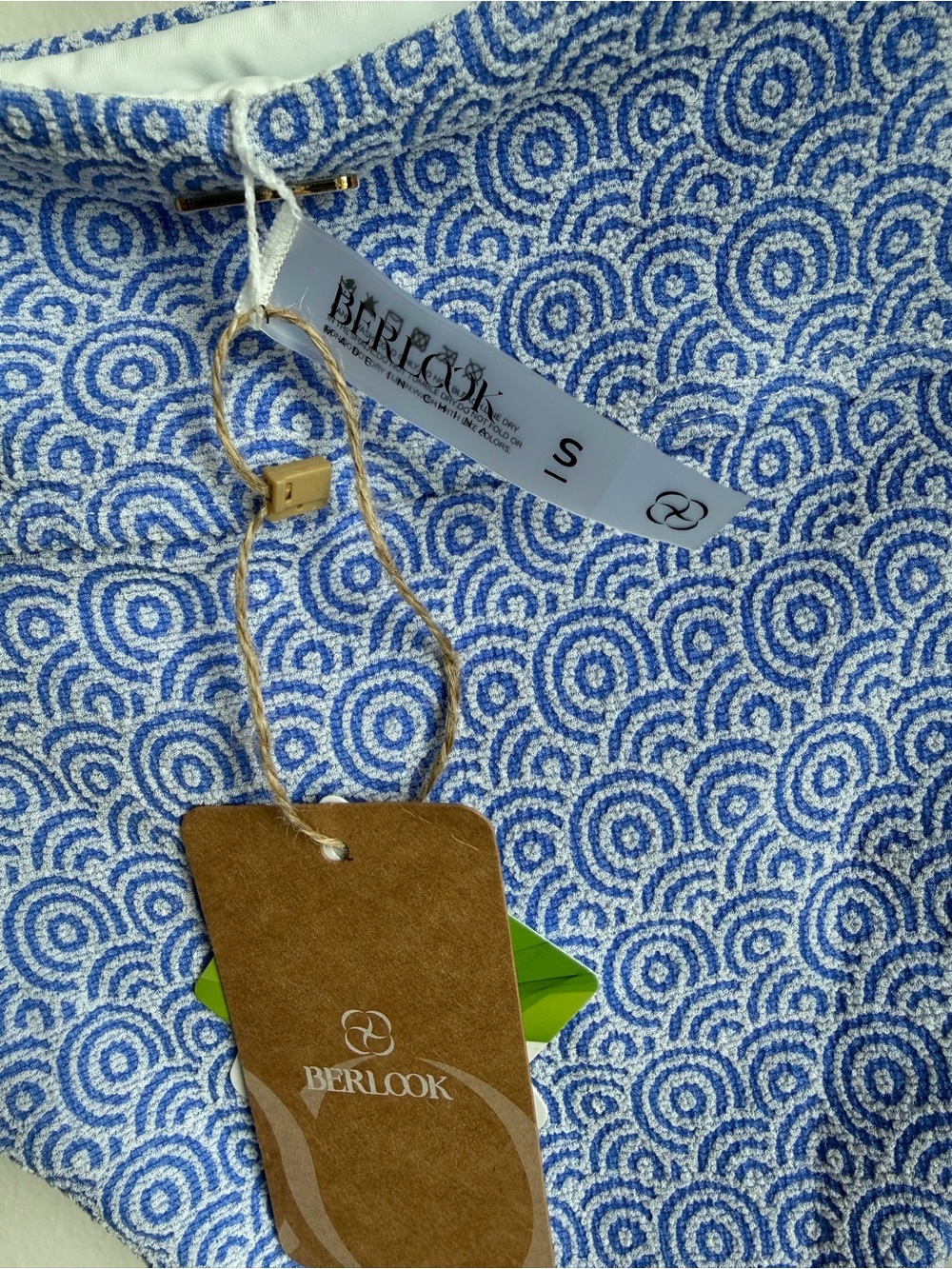 High-Waist Blue Patterned Tie-Back Bikini Set - Picture 4 of 4